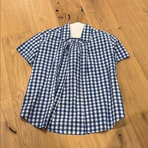 Blue and White Checkered Kids Shirt size 14